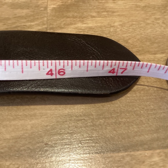 Navy Blue Fabric w/pink flamingos on Off-white woven Belt Sz L - Picture 3 of 7